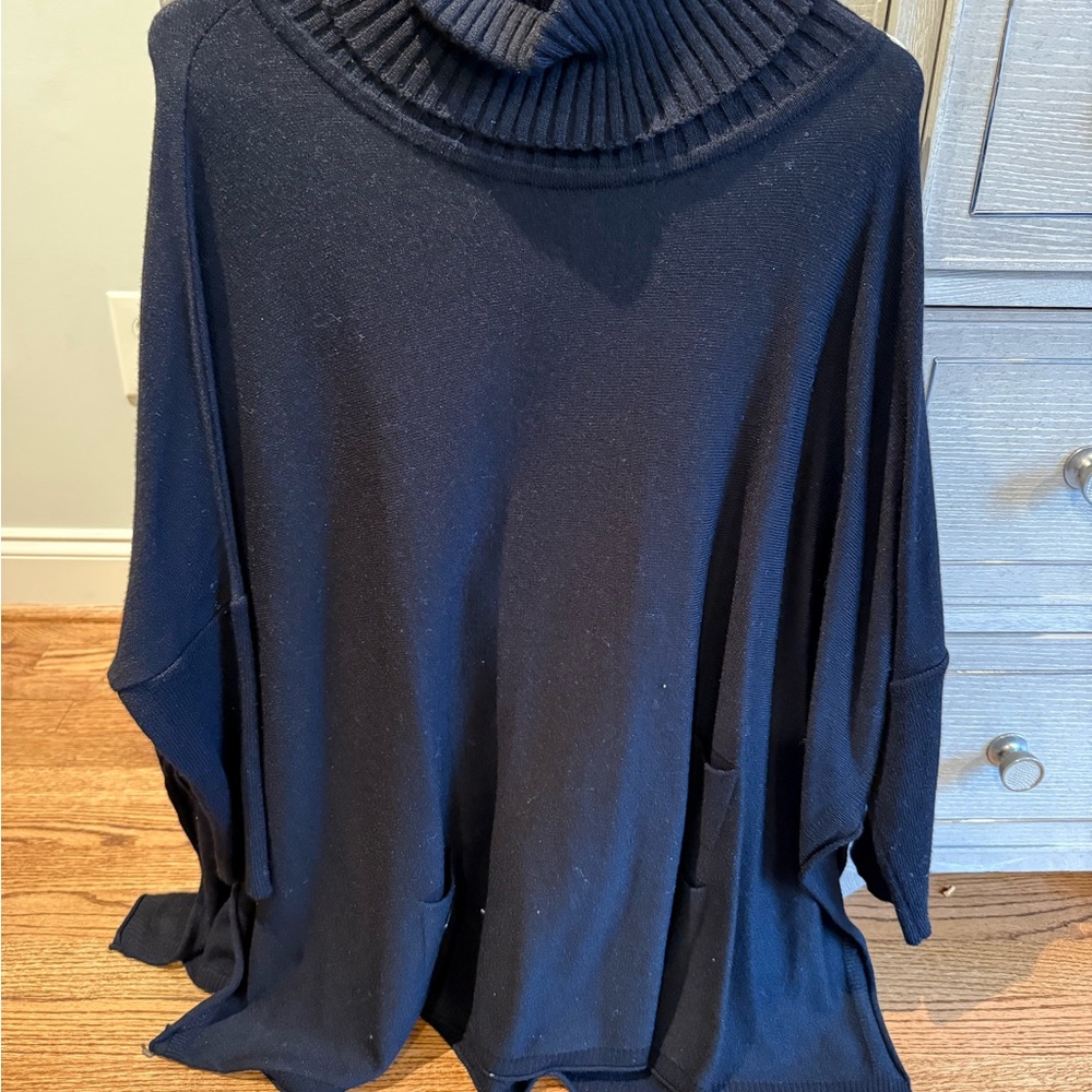 Mersea XS Black Turtleneck Poncho